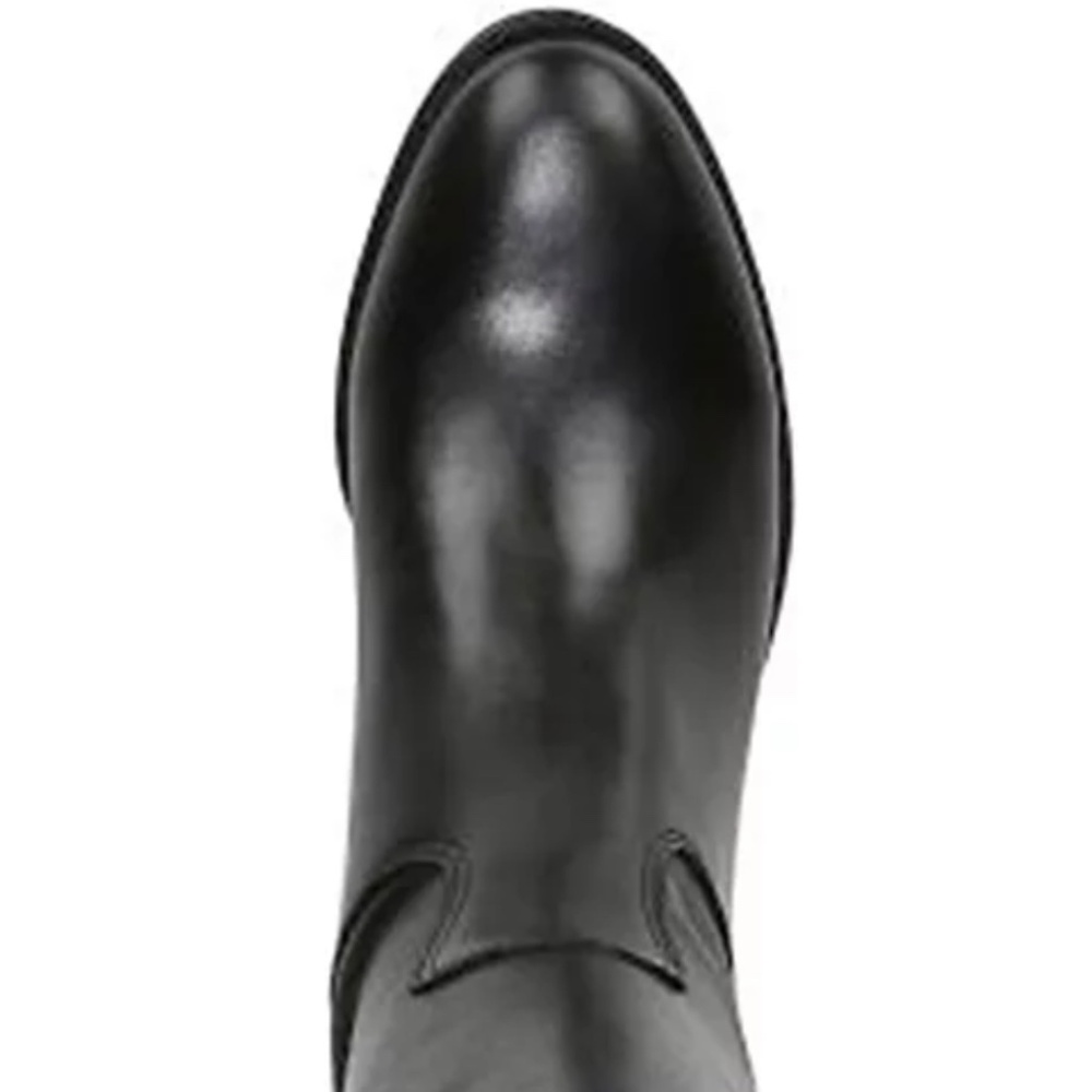 Sam Edelman Penny Knee-High Black Leather Riding Boots Block Heel Almond Toe - Picture 7 of 16